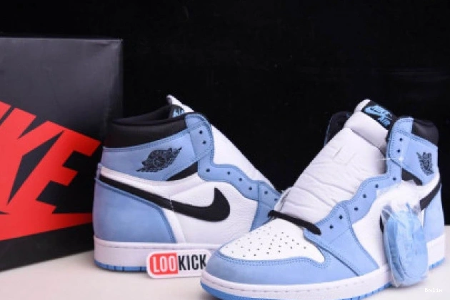 Bmlin RETRO AIR BLACK WHITE 555088-134 BLUE JORDAN UNIVERSITY 1 HIGH 0819